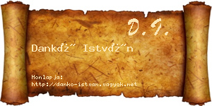 Dankó István névjegykártya