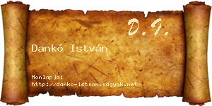 Dankó István névjegykártya